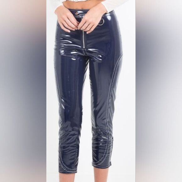 For Love & Lemons Idol Vinyl Blue Pants (XS) - Picture 1 of 9